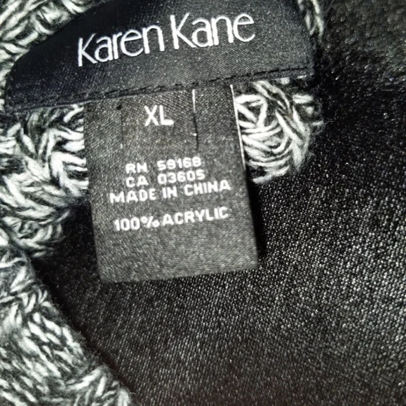 Karen Kane High Low Designed Black & White Tweed Sweater NWT MSRP $118 - Picture 6 of 7